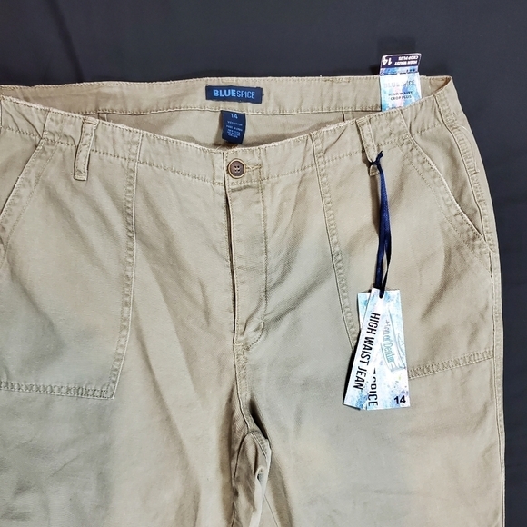 Blue Spice Olive high waist cropped pants size 14 - Picture 2 of 5